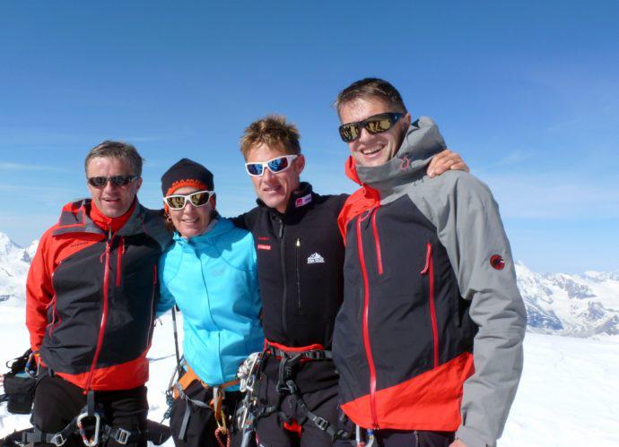 Petra Rapp and her team mates Andreas Frei, Stephan Siegrist and Rolf Schmid.