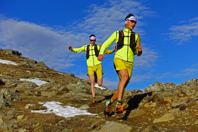 GORE RUNNNIG WEAR athlet Daniel Jung (right) during the training